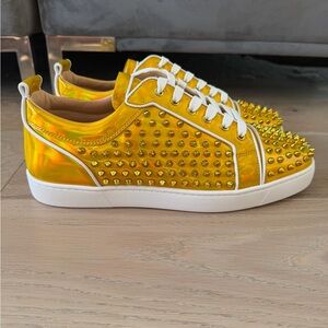 Christian louboutin Louis spike orlato gold yellow spike low top Sz 44.5 11.5